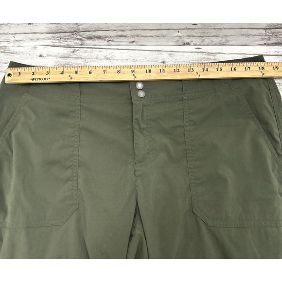 Exofficio Pants 12 Womens Insect Shield Nylon Stretch Roll Up Hiking Olive Green - Picture 6 of 11